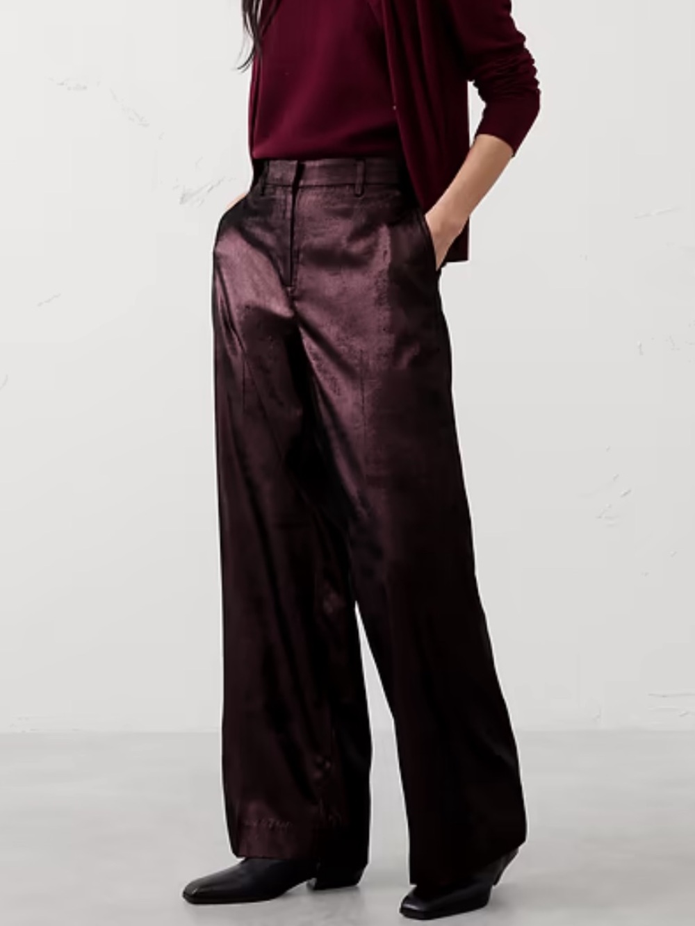 Banana Republic METALLIC WIDE-LEG PANT Size Medium